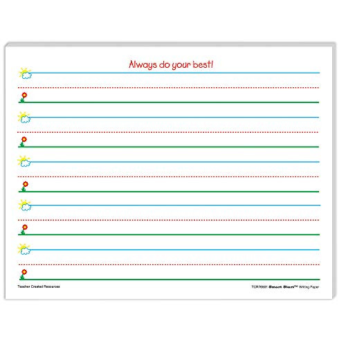 Teacher Created Resources TCR76501BN Smart Start K-1 Writing Paper: 100 Sheets Per Pack, 4 Packs