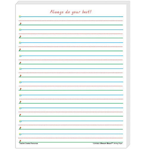 Teacher Created Resources TCR76531BN Smart Start 1-2 Writing Paper: 100 Sheets Per Pack, 4 Packs