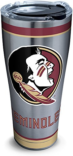 Tervis 1297294 NCAA Florida State Seminoles Tradition 30 oz Stainless Steel Tumbler with lid, Silver
