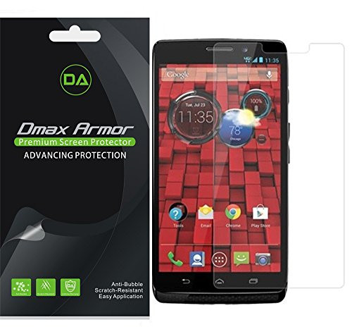 [6-Pack] Dmax Armor for Motorola Droid Maxx Screen Protector Anti-Bubble High Definition Clear Shield - Lifetime Replacements Warranty- Retail Packaging