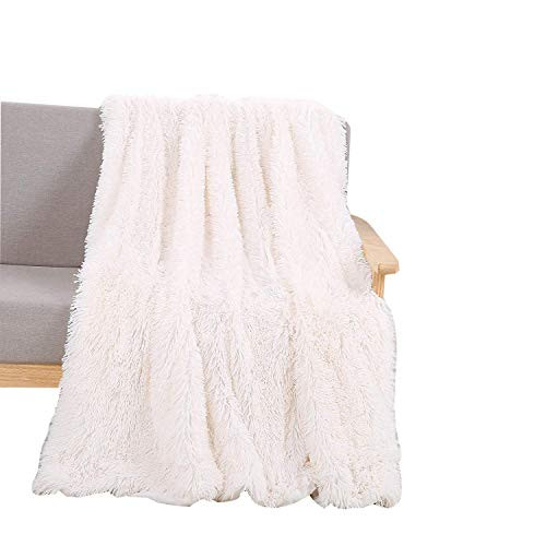 YOUSA Super Soft Shaggy Faux Fur Blanket Ultra Plush Decorative Throw Blanket 63''x79'', White YOUSA Super Soft Shaggy Faux Fur Blanket Ultra Plush Decorative Throw Blanket 63''x79'', White
