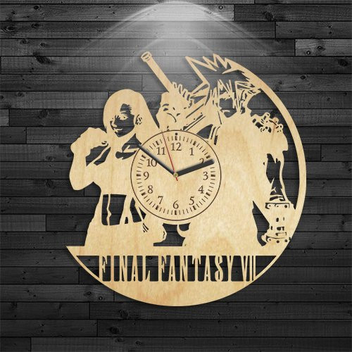 Final Fantasy Wood Clock, Wall Clock Vintage, Gift For Boy, Final Fantasy Wooden Clock, Game Birthday Gift, Final Fantasy Clock, Wall Clock Modern, Game Gift For Kids, Final Fantasy Wooden Clock
