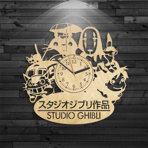 Studio Ghibli Wood Clock, Totoro Wooden Clock, Wall Clock Modern, Wall Clock Vintage, Totoro Gift For Boy, Cartoon Wooden Clock, Disney Birthday Gift, Studio Ghibli Gift For Kids, Totoro Clock