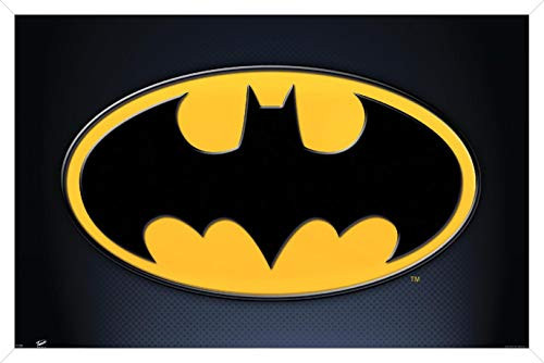 Trends International DC Comics - Batman - Symbol Wall Poster, 14.725" x 22.375", White Framed Version