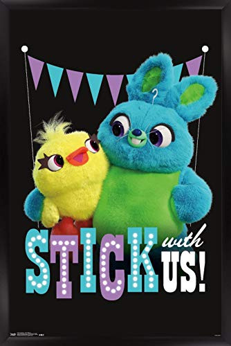 Trends International Disney Pixar Toy Story 4 - Stick with Us Wall Poster, 14.725" x 22.375", Black Framed Version