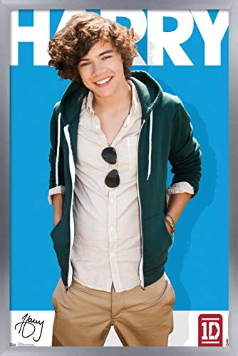 Trends International One Direction - Harry Styles Wall Poster, 14.725" x 22.375", Silver Framed Version