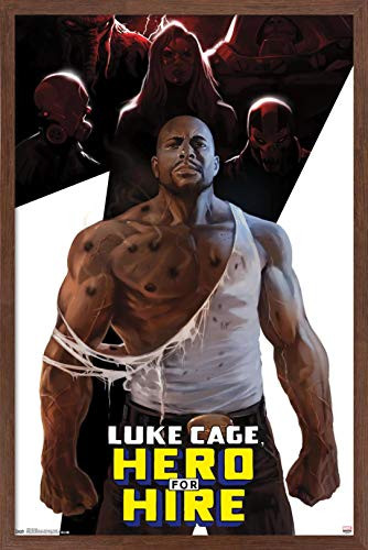 Trends International Marvel Comics - Luke Cage Wall Poster, 14.725" x 22.375", Mahogany Framed Version