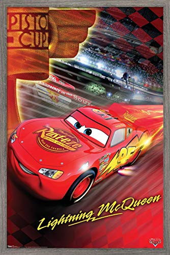 Trends International Disney Pixar Cars - Piston Cup Wall Poster, 14.725" x 22.375", Barnwood Framed Version