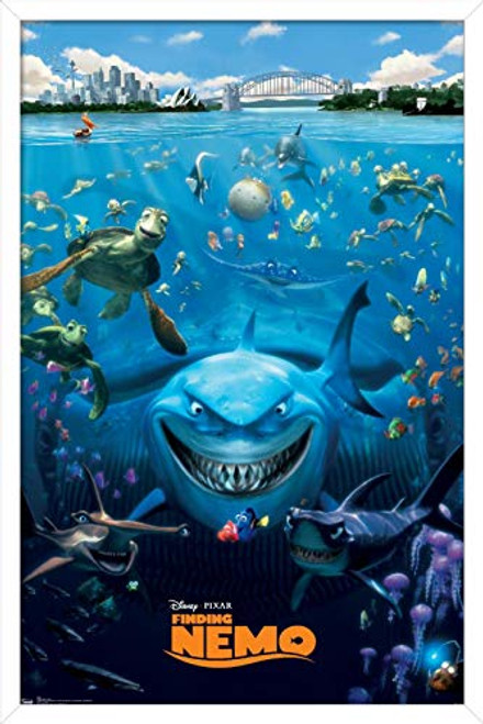 Trends International Disney Pixar Finding Nemo - Cast Wall Poster, 14.725" x 22.375", White Framed Version