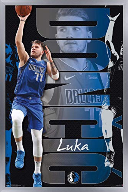 Trends International NBA Dallas Mavericks - Luka Doncic Wall Poster, 14.725" x 22.375", Silver Framed Version Trends International NBA Dallas Mavericks - Luka Doncic Wall Poster, 14.725" x 22.375", Silver Framed Version