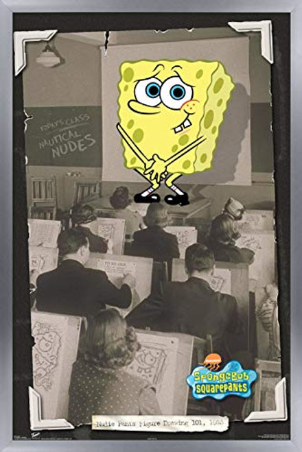 Trends International Nickelodeon Spongebob - Class Wall Poster, 14.725" x 22.375", Silver Framed Version