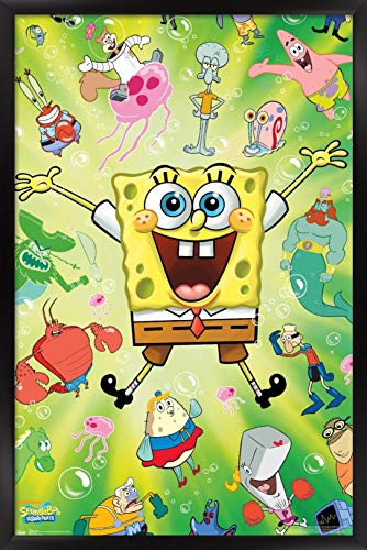 Trends International Nickelodeon Spongebob - Burst Wall Poster, 14.725" x 22.375", Black Framed Version