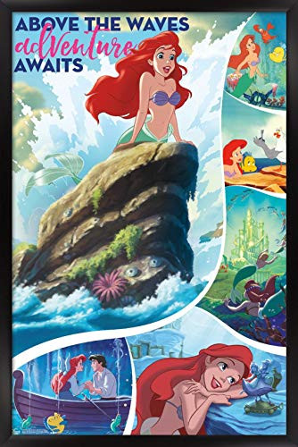 Trends International Disney The Little Mermaid-30th Anniversary Wall Poster, 14.725" x 22.375", Black Framed Version