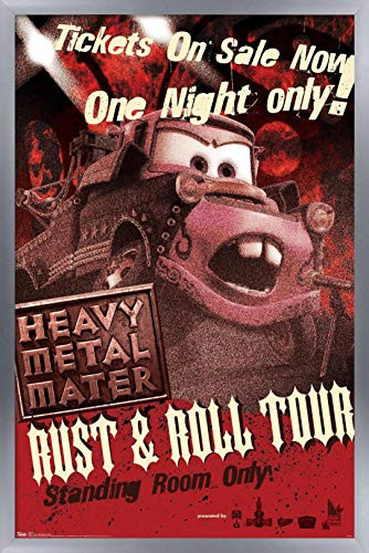 Trends International Disney Pixar Cars Toons - Heavy Metal Mater Wall Poster, 14.725" x 22.375", Silver Framed Version