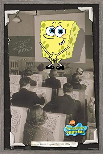 Trends International Nickelodeon Spongebob - Class Wall Poster, 14.725" x 22.375", Barnwood Framed Version