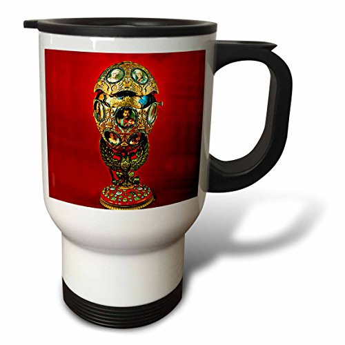 3dRose Faberge Egg Tercentenary of Romanoffs House Pictured Travel Mug, 14-Ounce, Stainless Steel