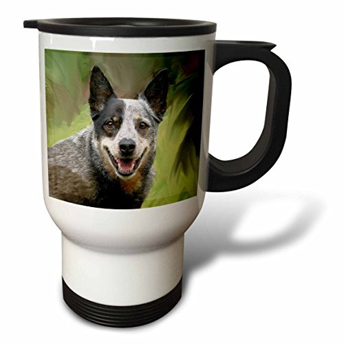 3dRose Australian Cattle Dog Stainless Steel Travel Mug, 14-Ounce