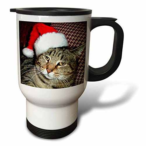 3dRose Cat Santa Travel Mug, 14-Ounce