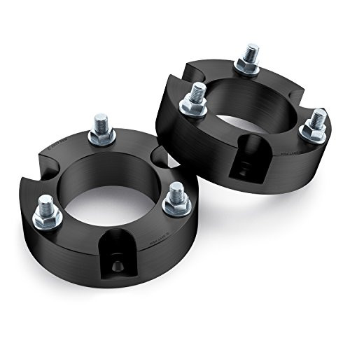 Front Upper Leveling Kit - 3 inch Lift - Compatible with 2007-2017 Chevy Chevrolet Avalanche Silverado Suburban Tahoe GMC Sierra 1500 Yukon 2WD 4WD 4x4 - Black Aluminum Suspension Spacer