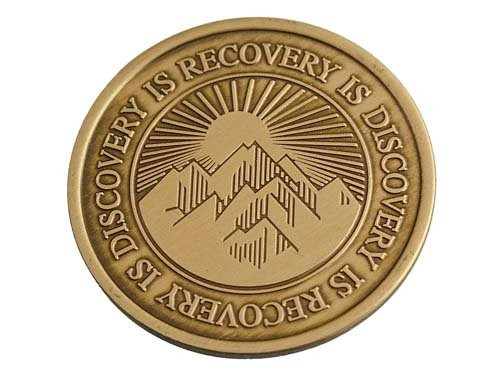 Wendells Bulk Lot of 25 Recovery Is Discovery Mountain Medallions Serenity Prayer Chips