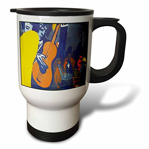 3dRose Salvador Dali Painting Scene in a Cabaret Stainless Steel Travel Mug, 14-Ounce