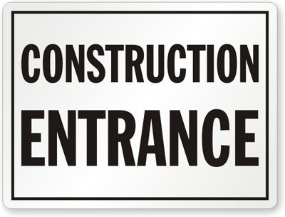 SmartSign "Construction Entrance" Sign | 18" x 24" 3M Engineer Grade Reflective Aluminum