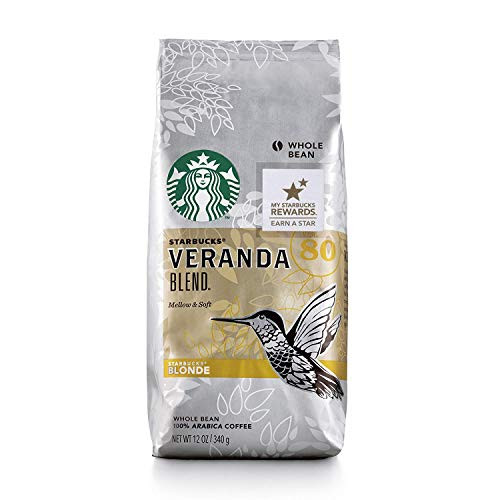 Starbucks Veranda Blend Light Blonde Roast Whole Bean Coffee, 12 Ounce (Pack of 6)