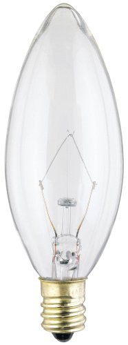 Westinghouse 4023 40-Watt, B 9-1/2 Decorative Ceiling Fan Bulb, Candelabra Base, Clear 2-Pack
