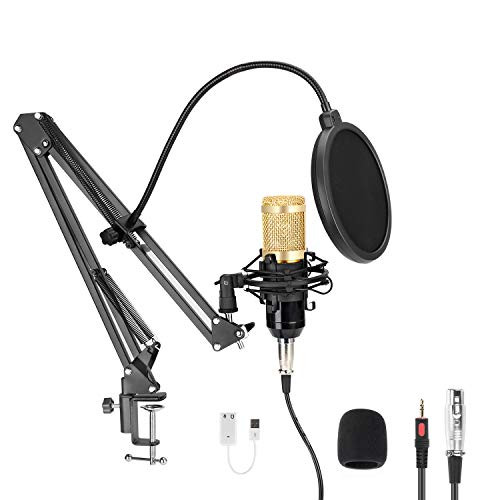 USB Studio Microphone, MAYOGA 96KHZ/24Bit Cardioid Streaming Microphone PC Mic Kit with Professional Sound chipset for Music Recording, Karaoke, Gaming,Podcasting