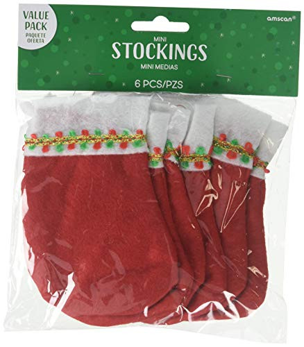 Santa Mini Felt Stockings Value Pack | Christmas Decoration | 72 Ct