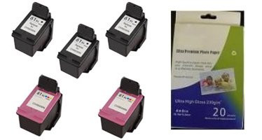 Amsahr 61XLBK(CH563WN) Remanufactured Replacement HP Ink Cartridges for Select Printers/Faxes with 3 Black and 2 Color Ink Cartridges