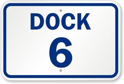SmartSign "Dock 6" Dock Number Sign | 18" x 24" 3M Engineer Grade Reflective Aluminum