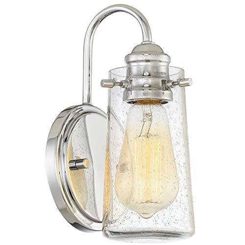 Kira Home Rayne 9.5" Modern Farmhouse Wall Sconce, Gooseneck Bathroom Light, Seeded Glass Shade + Chrome Finish Kira Home Rayne 9.5" Modern Farmhouse Wall Sconce, Gooseneck Bathroom Light, Seeded Glass Shade + Chrome Finish