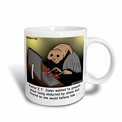 3dRose mug_4525_3 Religious Light Cartoon - Pastor Et Jones Alien Abduction - Magic Transforming Mug, 11oz, Multicolored