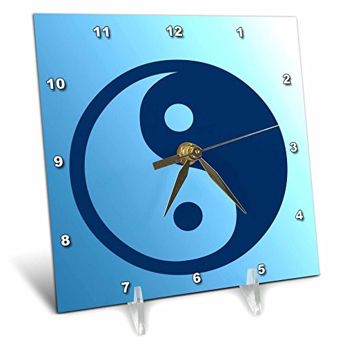 3dRose dc_42709_1 Blue Zen Yin Yang-Spirituality-Balance-Art-Desk Clock, 6 by 6-Inch 3dRose dc_42709_1 Blue Zen Yin Yang-Spirituality-Balance-Art-Desk Clock, 6 by 6-Inch