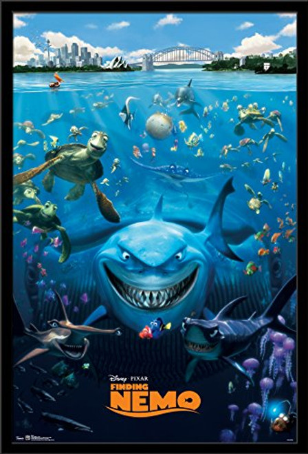 Trends International Disney Pixar Finding Nemo - Cast Wall Poster, 22.375" x 34", Black Framed Version