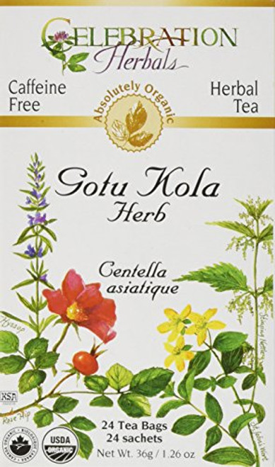 CELEBRATION HERBALS Gotu Kola Tea Organic 24 Bag, 0.02 Pound CELEBRATION HERBALS Gotu Kola Tea Organic 24 Bag, 0.02 Pound