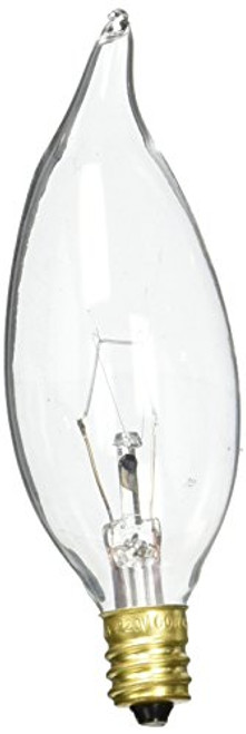 Bulbrite 60CFC/HV Candelabra Base, 220 Volt 60-Watt Incandescent Flame-Tip High Voltage Chandelier Bulb, Clear Bulbrite 60CFC/HV Candelabra Base, 220 Volt 60-Watt Incandescent Flame-Tip High Voltage Chandelier Bulb, Clear