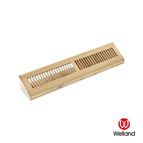 WELLAND 24 Inch White Oak Hardwood Vent Baseboard Diffuser Wall Register,Unfinished Register.