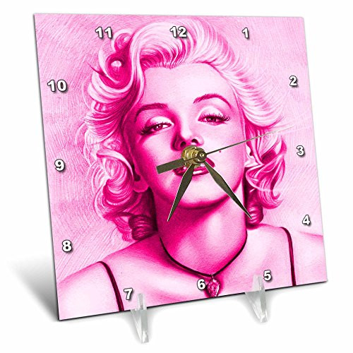 3D Rose Love. Marilyn Monroe Desk Clock 6" x 6"