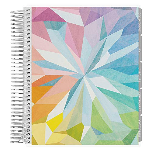 Erin Condren 12 - Month 2019-2020 Coiled Life Planner 7x9 (July 2019 - June 2020) - Kaleidoscope Colorful, Vertical (Neutral Layout)