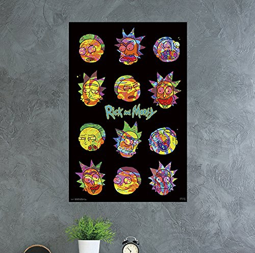 Trends International Rick and Morty - Vaporwave Wall Poster, 22.375" x 34", Black Framed Version Trends International Rick and Morty - Vaporwave Wall Poster, 22.375" x 34", Black Framed Version