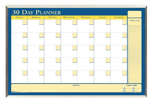 House of Doolittle 30 Day Laminated Aluminum Frame Non-Dated Planner 32 x 21.5 Inch with Write on/Wipe off Feature, Recycled (HOD6651)