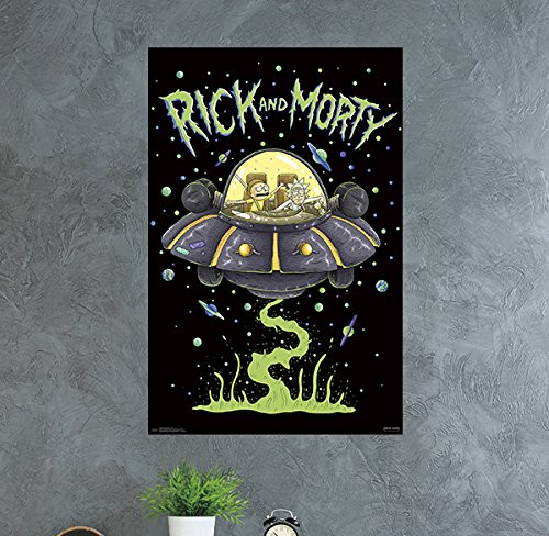Trends International Rick and Morty - Ship Wall Poster, 22.375" x 34", Black Framed Version Trends International Rick and Morty - Ship Wall Poster, 22.375" x 34", Black Framed Version