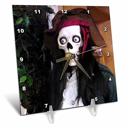 3dRose dc_24614_1 Was a Pirate Desk Clock, 6 by 6-Inch