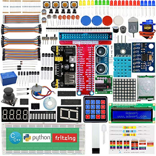Adeept New Ultimate Starter Learning Kit for Raspberry Pi 3 2 Model B/B+ Python ADXL345 GPIO Cable DC Motor