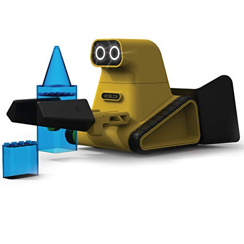 Sharper Image RC Gripper Bot, Customizable Remote Control Building Robot - Use Your Favorite Blocks, Scoop, Build & Move with Large Stacking Blocks, for Kids Ages 6 and Up