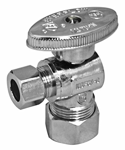 Everflow Supplies 81514PR-NL Premium Lead Free 5/8-Inch x 1/4-Inch OD Compression Multi Turn Angle Stop Valve