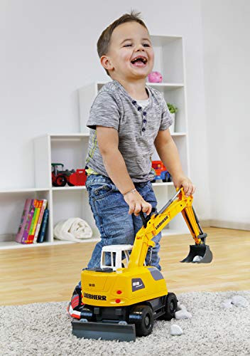 Lena Liebherr A918 Litronic Excavator Toy, Yellow and White, 1:15 Scale Model