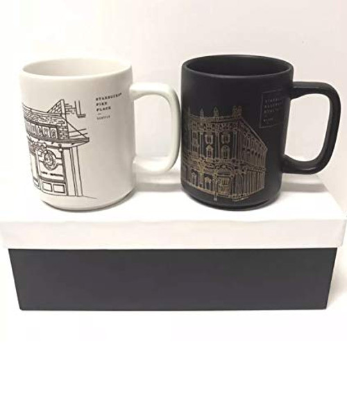 Starbucks Reserve Roastery Milano & Pike Place Seattle 2018 Mug Set Limited Edition in Gift Box, 12oz Starbucks Reserve Roastery Milano & Pike Place Seattle 2018 Mug Set Limited Edition in Gift Box, 12oz